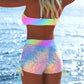 🩱🌊 LIMITED-TIME 50% OFF! 👙 Women’s Drawstring Bikini Set with Boy Shorts – Adjustable Support, Ruched Fit & Active Beach Coverage ✨