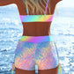 🩱🌊 LIMITED-TIME 50% OFF! 👙 Women’s Drawstring Bikini Set with Boy Shorts – Adjustable Support, Ruched Fit & Active Beach Coverage ✨
