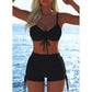 🩱🌊 LIMITED-TIME 50% OFF! 👙 Women’s Drawstring Bikini Set with Boy Shorts – Adjustable Support, Ruched Fit & Active Beach Coverage ✨