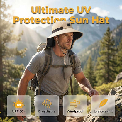 🔥50% Off Limited Time💥UPF 50+ Wide Brim Sun Hat with Neck Flap🎁with Free Gift🚀