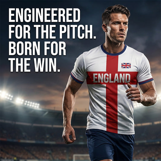 👕 LIMITED-TIME 50% OFF! England Football Tee – Red Cross & Flag Graphic, Athletic Fit, Breathable for World Cup 2026 🏆⚽