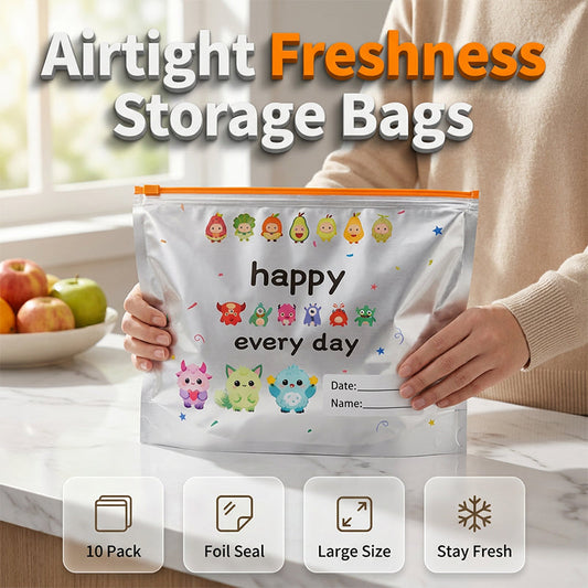 🔥50% Off Hot Sale🧑‍🍳Reusable Aluminum Foil Sealable Storage Bags (10-Pieces)🫑🥕