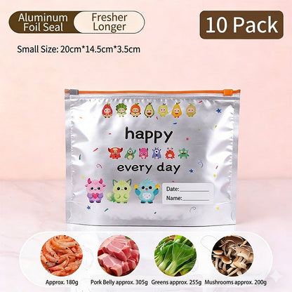 🔥50% Off Hot Sale🧑‍🍳Reusable Aluminum Foil Sealable Storage Bags (10-Pieces)🫑🥕