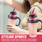 🔥50% Off Hot Sale🚀Stylish Large Capacity Sports Water Bottle with Straw🥛🍸