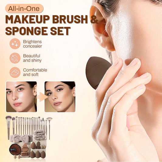 🔥50% Off🚀All-in-One Makeup Brush & Sponge Set💄💅👩