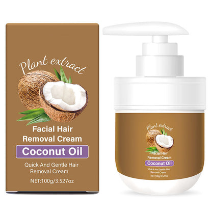 🥥 Last Day Special Price £9.99 ! 🔥Buy 2 Get 1 Free🎁Coconut Facial Hair Removal Cream