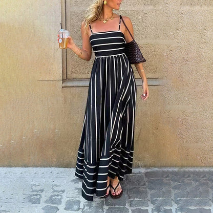 📢📢50% OFF !!🎁Free Gift⏰Women's Striped Cami Maxi Dress👗