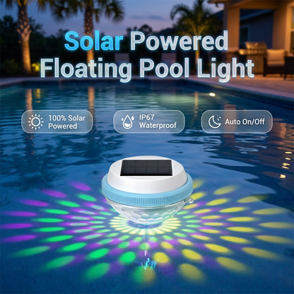 🎁🏆Surprise Price: Only £9.99!!!💥Solar Floating Pool Lights with Remote Control — RGB Colour-Changing, IP68 Waterproof, 16 Lighting Modes