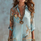 🎁New Arrival 56% OFF💥Elegant Retro Print Maxi Dress | Boho V-Neck Button-Down Flowy Gown | Breathable Summer Beach Holiday Dress