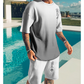 📢📢40% OFF !! 🎁Free Gift⏰Men's 3D Gradient T-Shirt and Shorts Set Casual Summer 2-Piece Outfit🎽
