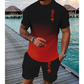 📢📢40% OFF !! 🎁Free Gift⏰Men's 3D Gradient T-Shirt and Shorts Set Casual Summer 2-Piece Outfit🎽
