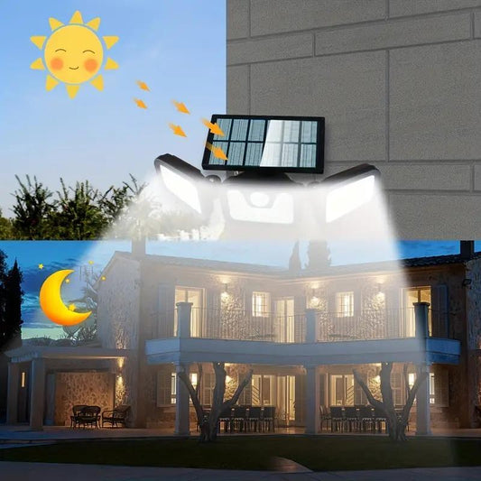 🔥50% Off Hot Sale🏡Solar 3-Heads Wall Light With Sensor Lighting Function💡