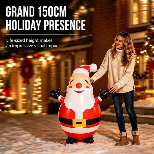 🎄🎅Christmas Special 50% Off！🤶Santa Claus is coming to your home with gifts！🎁150cm Inflatable Santa Claus Tumbler with LED Light Christmas Outdoor Party Decoration