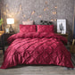 📢📢40% OFF !! ⏰3-Piece Pintuck Pleated Duvet Cover & Pillowcases Set
