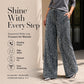 💖LAST DAY SALE 50% OFF🥰Women's Sequin Sparkle Wide Leg Pants with Elastic Waistband