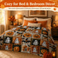 ⏳LAST DAY SALE 50%🎃Halloween Patchwork Flannel Blanket👻