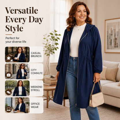 🧥 Plus Size | Women's Mid-Length Hooded Everyday Jacket🧥