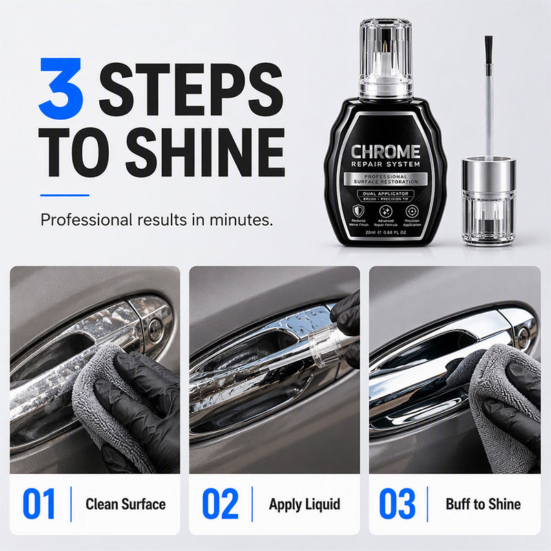 ✨ Chrome Repair Pen – Dual-Applicator Mirror-Shine Metal Touch-Up Tool 🚗🔧