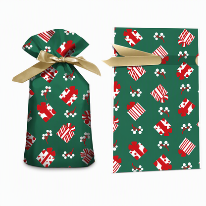 ⏳Limited-time 50% off⏰Christmas Drawstring Gift Bags with Ribbon (50 Pcs)🎄🎁
