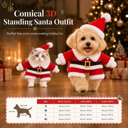 🎅🎄Christmas Pet Costume for Dogs and Cats Autumn Winter Holiday Outfits featuring Santa Claus Suits and Snowflake Capes