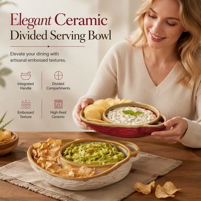 🎁2026 New Arrivals 50% OFF💥 Retro Ceramic Divided Baking Dish – Vintage Style, Heat Safe, Easy Carry 🥣